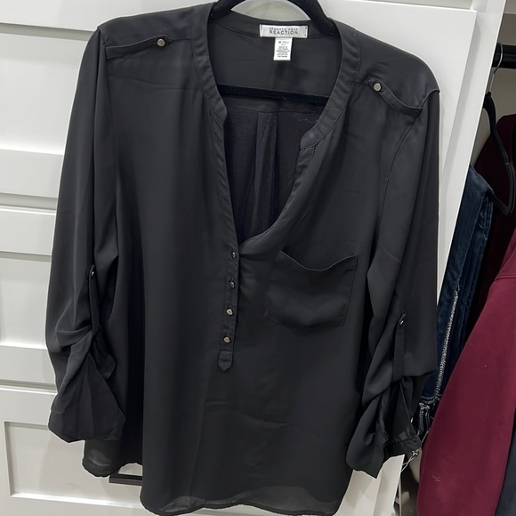 XL BLACK BLOUSE KENNETH COLE REACTION - Picture 1 of 6